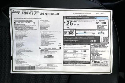 2026 Jeep Compass COMPASS LATITUDE ALTITUDE 4X4